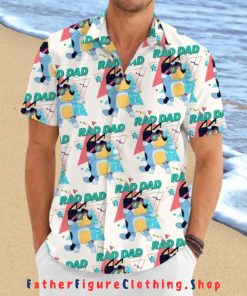 Bandit Heeler Bluey Rad Dad Hawaiian Shirt
