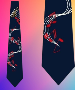 Flowing Notes (Navy) Ties Neckties