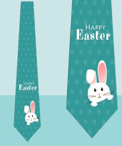 Peek-a-Boo Easter Bunny Turquoise Ties Neckties