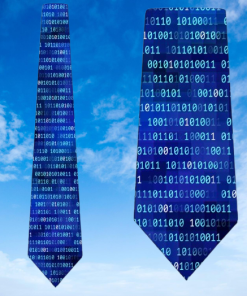 Digital Binary Code - Blue Ties Neckties