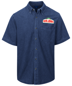 Alternative view of Pizza Papa John  Mens Denim Shirt for Dad