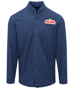 Alternative view of Pizza Papa John Mens Long Sleeve Denim Shirt