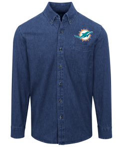 Alternative view of Miami Dolphins Logo Denim Shirt for Men and Women