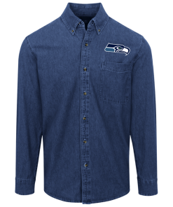 Seattle Seahawks Logo Denim Shirt for Men and Women