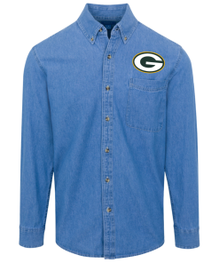 Alternative view of Green Bay Packers Logo Denim Shirt for Men and Women