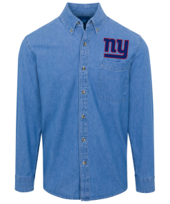 New York Giants Logo Denim Shirt for Men and Women