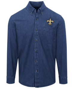 Alternative view of New Orleans Saints Logo Denim Shirt for Men and Women