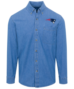 New England Patriots Logo Denim Shirt for Men and Women