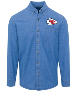 Alternative view of Kansas City Chiefs Logo Denim Shirt for Men and Women