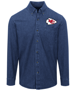Kansas City Chiefs Logo Denim Shirt for Men and Women