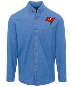 Tampa Bay Buccaneers Logo Denim Shirt for Men and Women