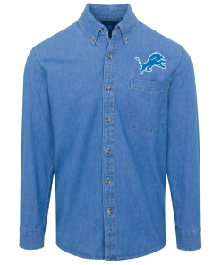 Detroit Lions Logo Denim Shirt for Men and Women