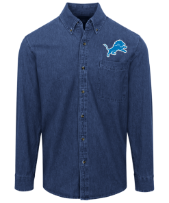 Alternative view of Detroit Lions Logo Denim Shirt for Men and Women