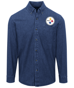 Alternative view of Pittsburgh Steelers Logo Denim Shirt for Men and Women