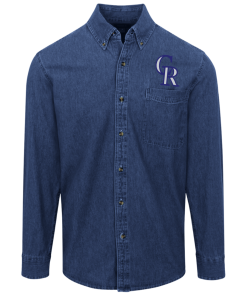 Alternative view of Colorado Rockies Logo Denim Shirt for Men and Women