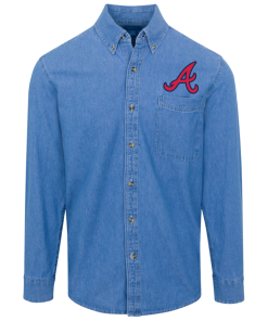 Alternative view of Atlanta Braves Logo Denim Shirt for Men and Women