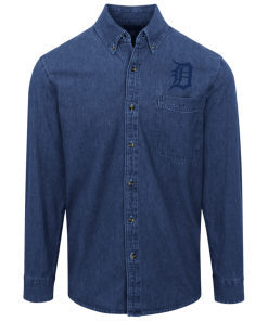 Detroit Tigers Logo Denim Shirt for Men and Women