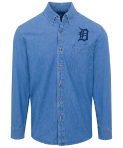 Alternative view of Detroit Tigers Logo Denim Shirt for Men and Women