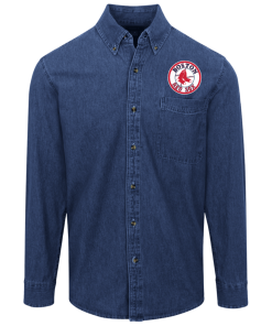 Alternative view of Boston Red Sox Logo Denim Shirt for Men and Women