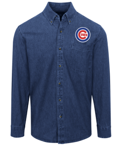 Alternative view of Chicago Cubs Logo Denim Shirt for Men and Women
