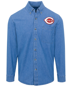 Alternative view of Cincinnati Reds Logo Denim Shirt for Men and Women