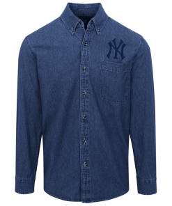 New York Yankees Logo Denim Shirt for Men and Women
