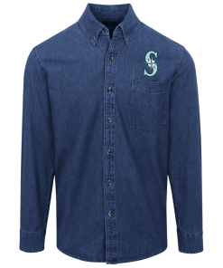 Seattle Mariners Logo Denim Shirt for Men and Women