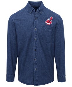 Alternative view of Cleveland Indians Logo Denim Shirt for Men and Women