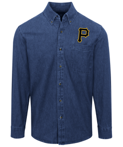 Alternative view of Pittsburgh Pirates Logo Denim Shirt Men And Women