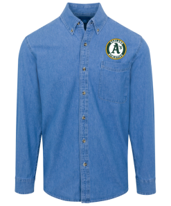 Oakland Athletics Logo Denim Shirt for Men and Women