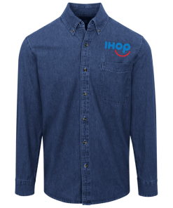 IHOP Logo Denim Shirt for Men and Women