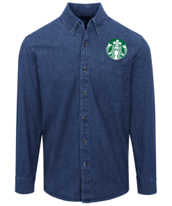 Starbucks Logo Denim Shirt for Men and Women