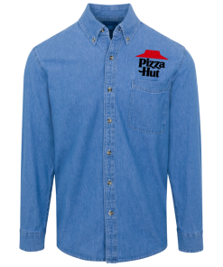 Alternative view of Pizza Hut Logo Denim Shirt for Men and Women