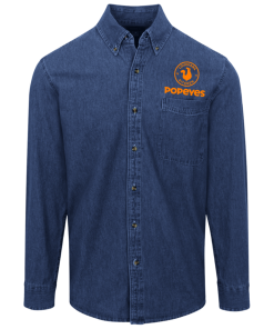 Alternative view of Popeyes Logo Denim Shirt for Men and Women
