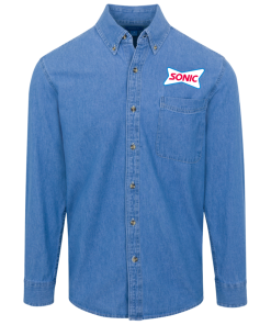 Sonic Logo Denim Shirt for Men and Women
