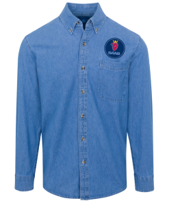 Alternative view of Saab logo Button Denim Shirt for Men and Women
