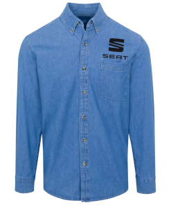 SEAT logo Button Denim Shirt for Men and Women