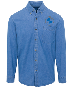 Alternative view of BMW logo Button Denim Shirt for Men and Women