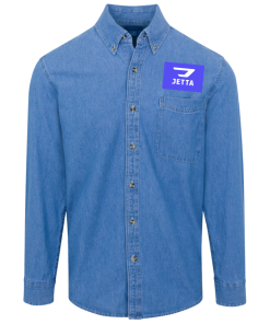 Jetta Motors logo Button Denim Shirt for Men and Women