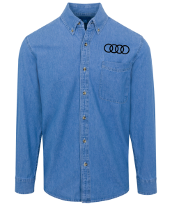 Alternative view of Audi logo Button Denim Shirt for Men and Women