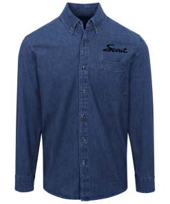 Scout Motors logo Button Denim Shirt for Men and Women