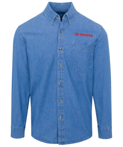 Alternative view of Toyota logo Button Denim Shirt for Men and Women