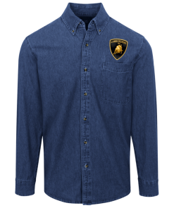 Alternative view of Lamborghini logo Button Denim Shirt for Men and Women