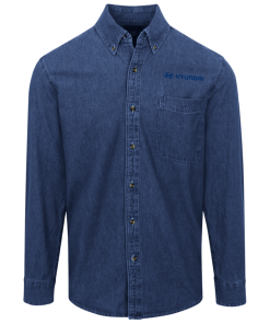 Alternative view of Hyundai logo Button Denim Shirt for Men and Women