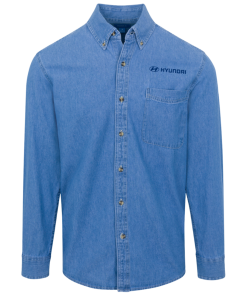 Hyundai logo Button Denim Shirt for Men and Women
