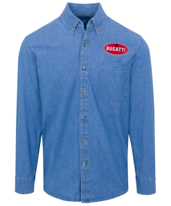 Alternative view of Bugatti logo Button Denim Shirt for Men and Women