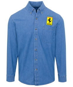 Ferrari logo Denim Shirt for Men and Women