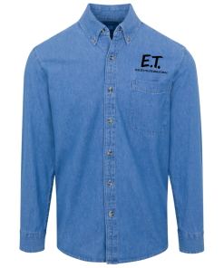 E.T. - The Extra Terrestrial Logo Denim Shirt for Men and Women