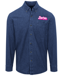 Alternative view of Barbie logo Denim Shirt for Men and Women