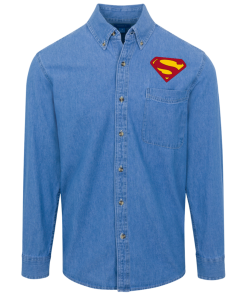 Superman logo Denim Shirt for Men and Women